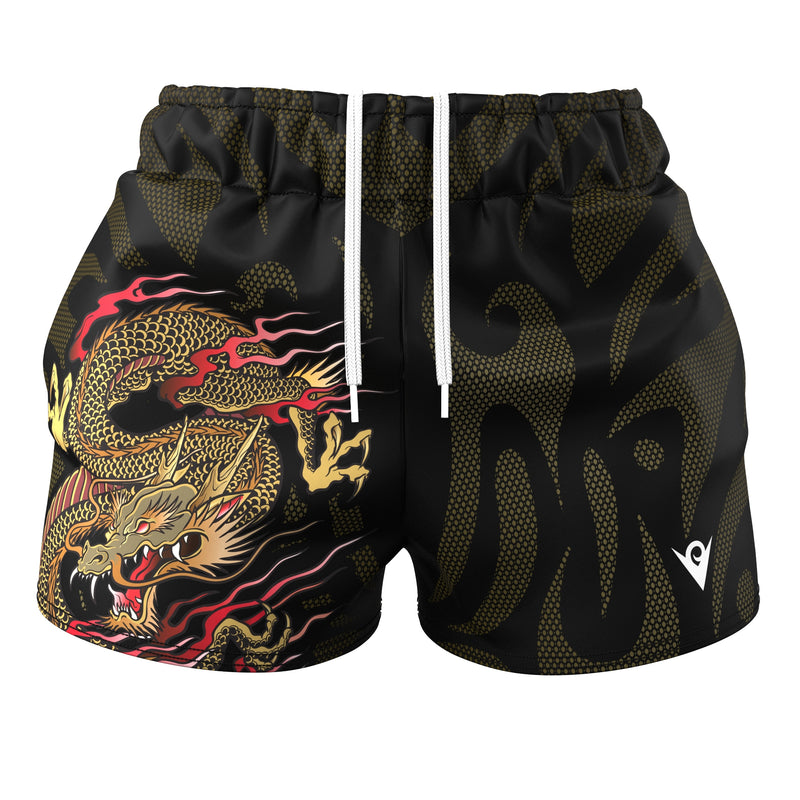 Cargue la imagen en el visor de la galería, Voxpell Dragon Warrior (Women&#39;s Sports Shorts - Recycled Polyester) Martial Warrior
