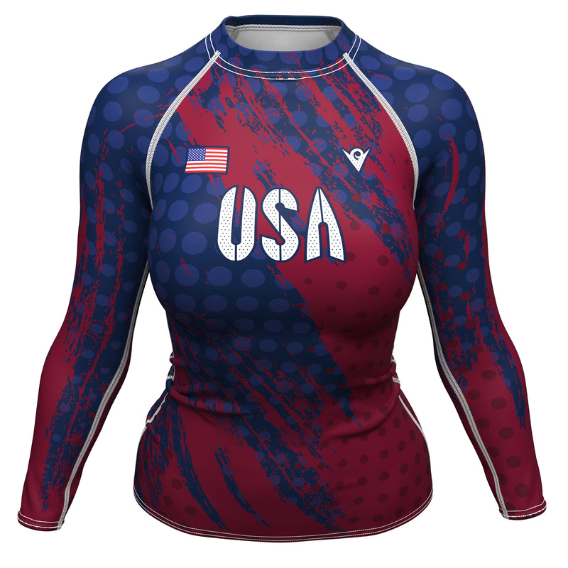 Cargue la imagen en el visor de la galería, United States - USA 1 - Country Codes (Women&#39;s Rash Guard) Olympian
