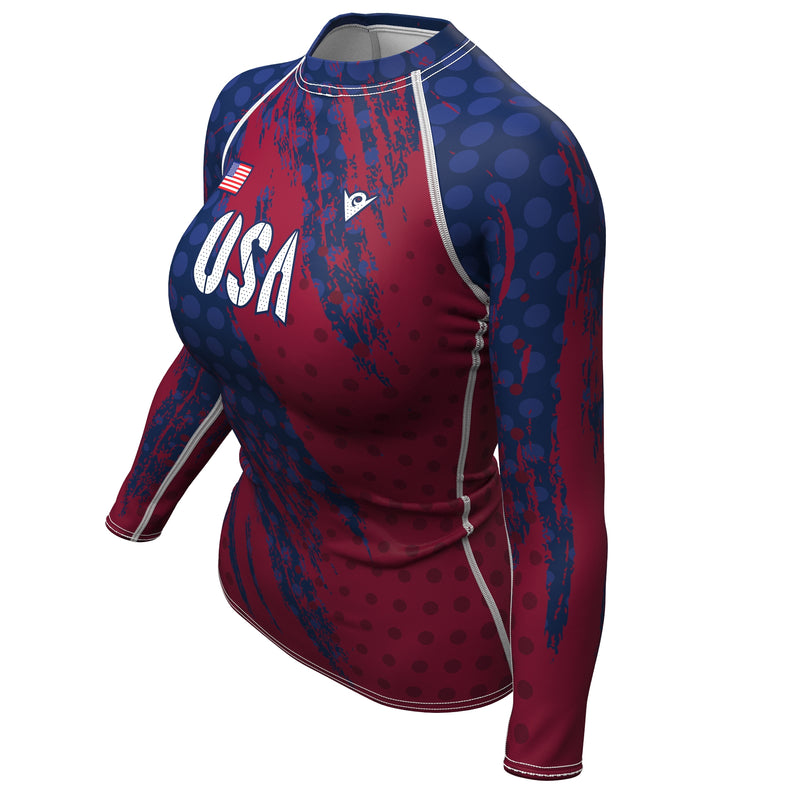 Cargue la imagen en el visor de la galería, United States - USA 1 - Country Codes (Women&#39;s Rash Guard) Olympian
