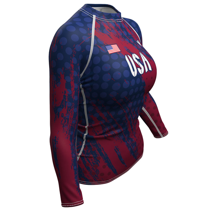 Cargue la imagen en el visor de la galería, United States - USA 1 - Country Codes (Women&#39;s Rash Guard) Olympian
