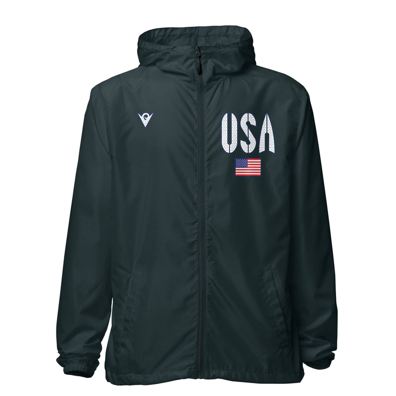 Cargue la imagen en el visor de la galería, United States - USA 1 - Country Codes (Unisex - Lightweight Zip-up Windbreaker) Olympian
