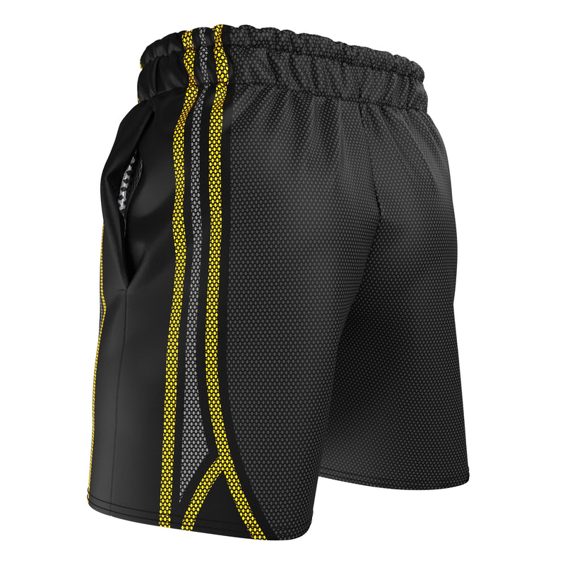 Cargue la imagen en el visor de la galería, Voxpell Galaxy (Yellow/Grey) (Men&#39;s Sports Shorts - Recycled Polyester) Excelsior
