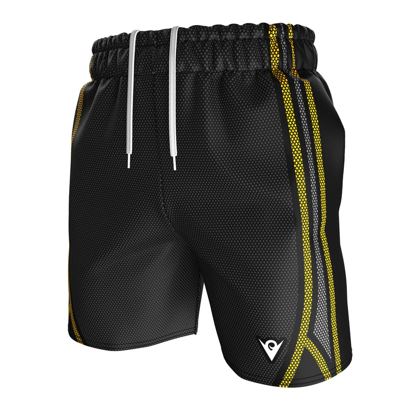 Cargue la imagen en el visor de la galería, Voxpell Galaxy (Yellow/Grey) (Men&#39;s Sports Shorts - Recycled Polyester) Excelsior
